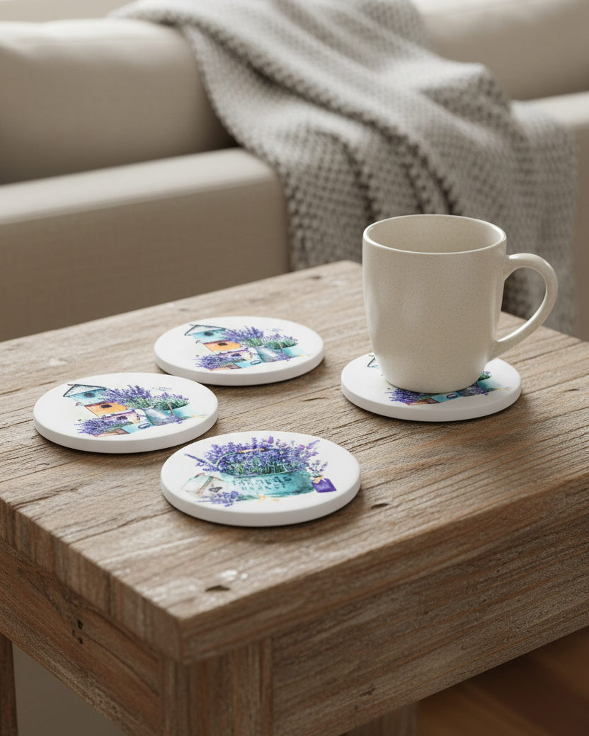 French Lavender Coasters Set of 4