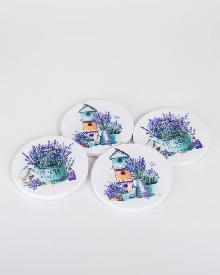 French Lavender Coasters Set of 4