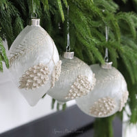 Frosted Glass Holiday Pinecone Ornament