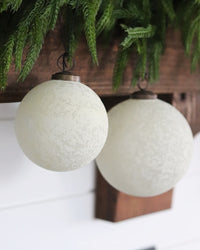 White Frosted Glass Ornament