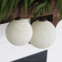 White Frosted Glass Ornament