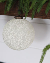 White Frosted Glass Ornament