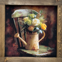 Chair Blooms Canvas Print