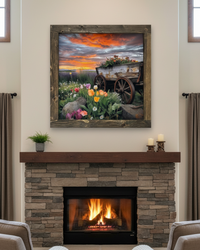 Rustic Bloom Wagon Canvas Print