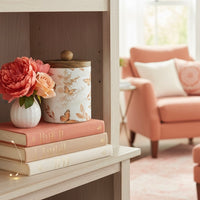 Apricot Butterfly Glass Jar With Wood Lid