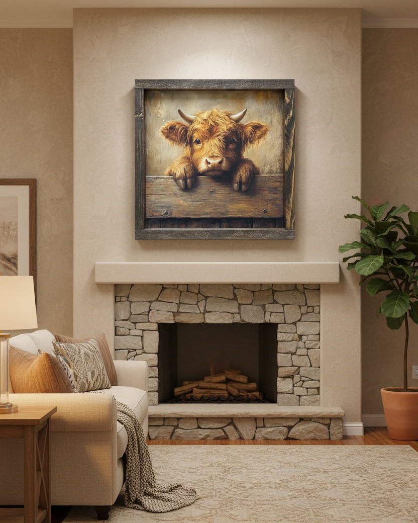 Sweet Highland Peek Canvas Print