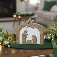 Mango Wood Enamel Layered Nativity