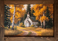 Golden Birch Chapel Canvas Print Exclusive