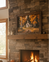 Golden Birch Chapel Canvas Print Exclusive