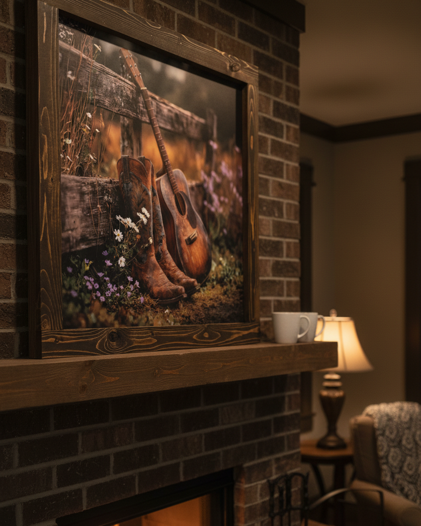 Boots Blooms and Ballads Canvas Print