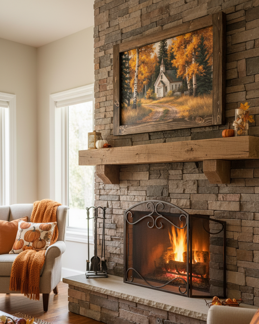 Golden Birch Chapel Canvas Print Exclusive