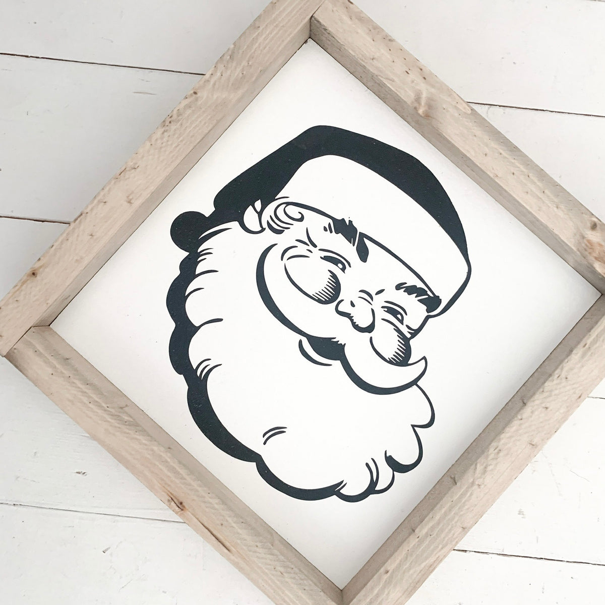 Santa Sign Wood Black