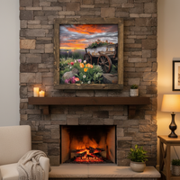 Rustic Bloom Wagon Canvas Print