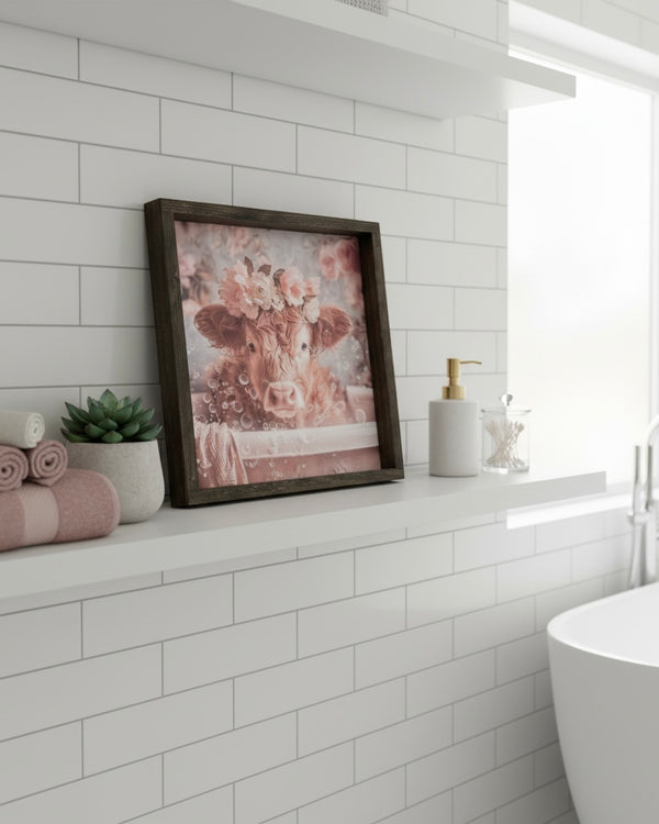 Bathing Beauty in Bubble Bath Canvas Print