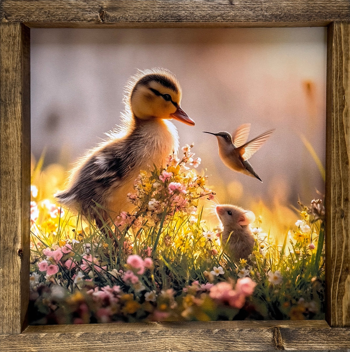 Blush Meadow Meeting Canvas Print