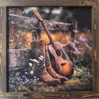 Boots Blooms and Ballads Canvas Print