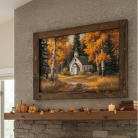 Golden Birch Chapel Canvas Print Exclusive
