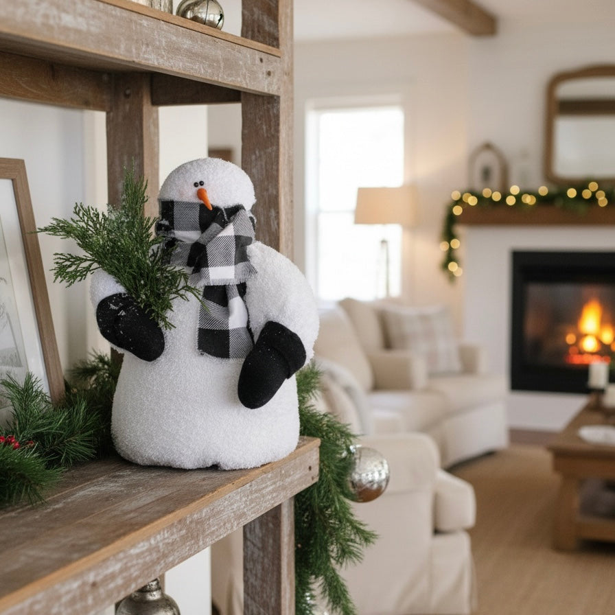 Chubby Snowman With Greenery