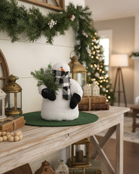 Chubby Snowman With Greenery