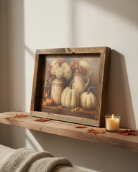 Lantern and White Pumpkins Canvas Print Exclusive