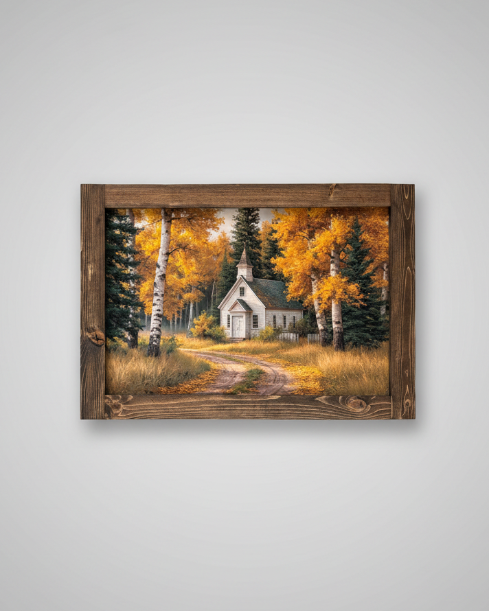 Golden Birch Chapel Canvas Print Exclusive
