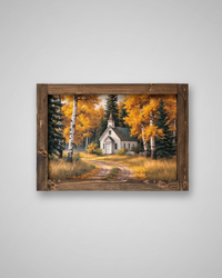 Golden Birch Chapel Canvas Print Exclusive