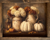 Lantern and White Pumpkins Canvas Print Exclusive