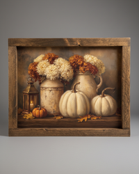 Lantern and White Pumpkins Canvas Print Exclusive