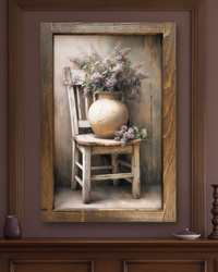 Worn Wood and Wild Lilac Canvas Print