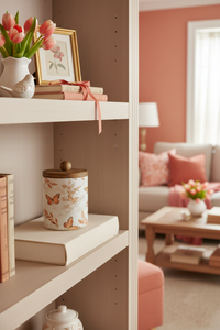 Apricot Butterfly Glass Jar With Wood Lid