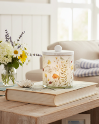 Wildflower Glass Jar With Wood Lid