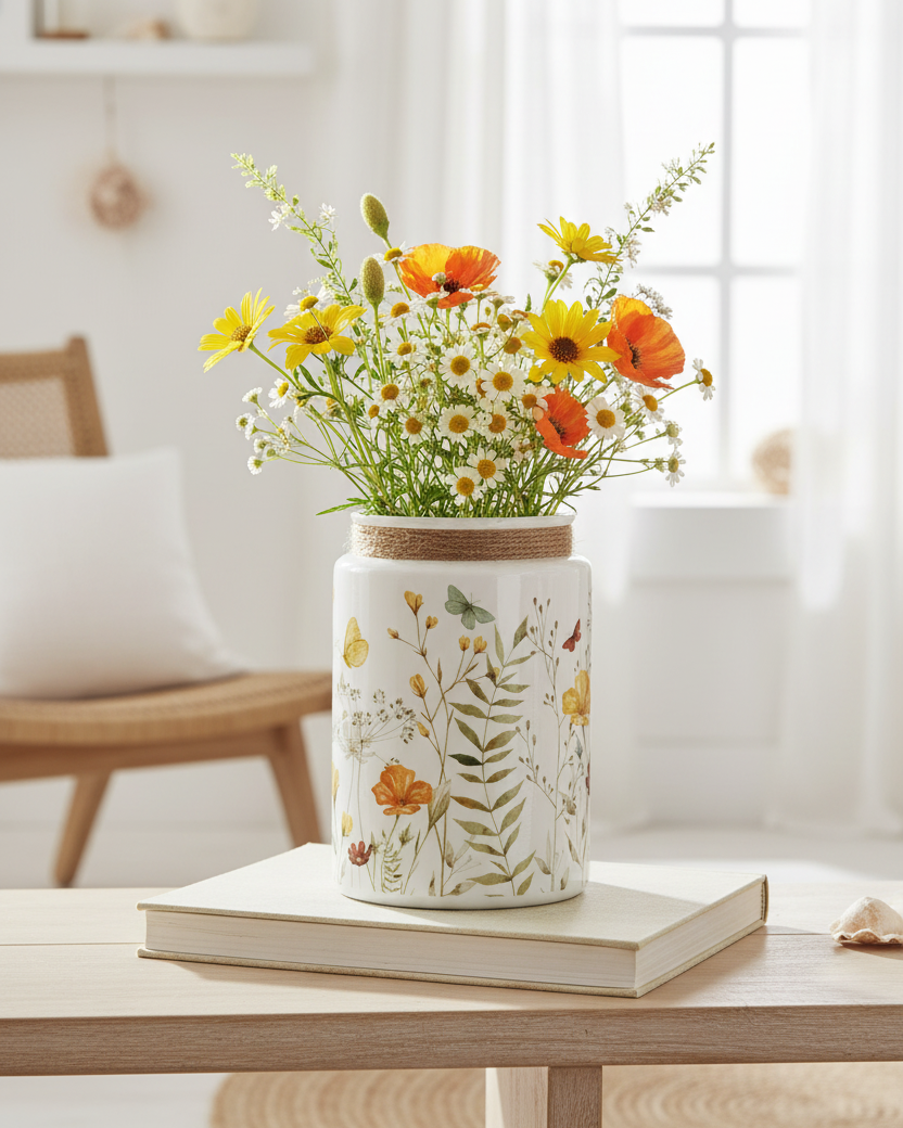 Wildflower Glass Jar