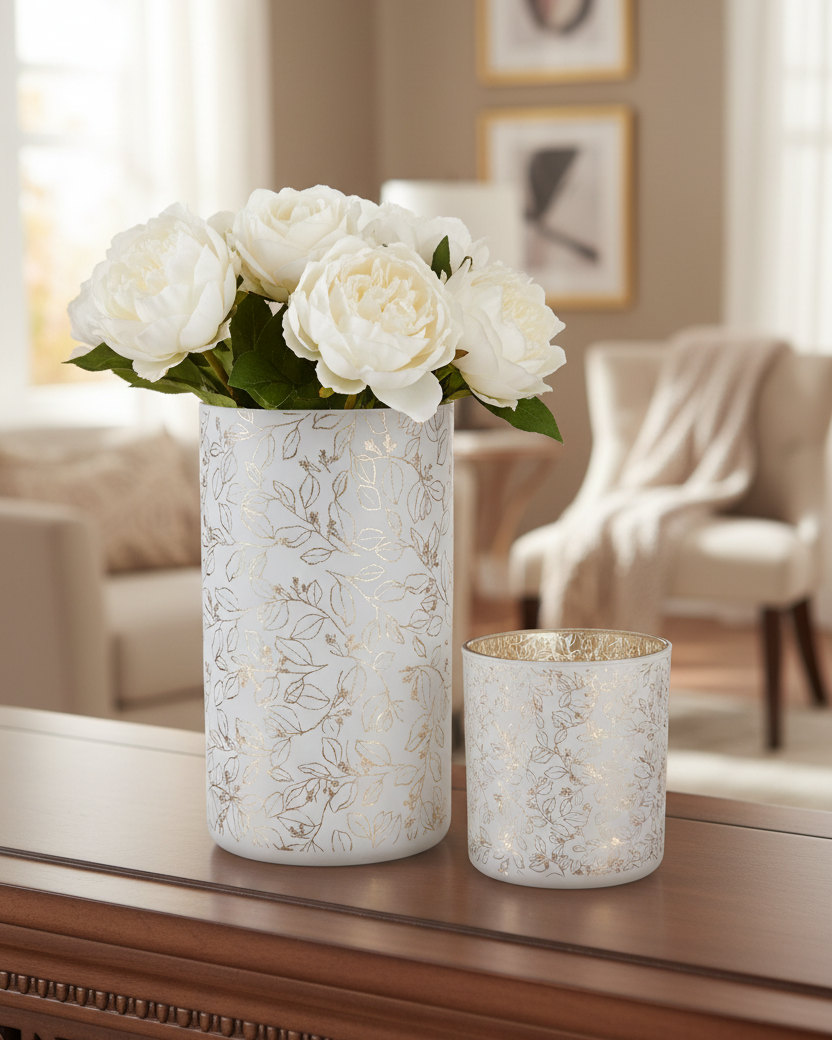 Golden Bloom Mercury Candle Holder