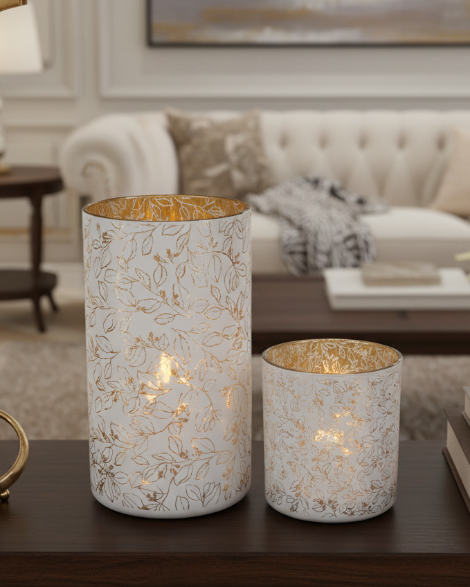 Golden Bloom Mercury Candle Holder