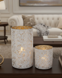 Golden Bloom Mercury Candle Holder
