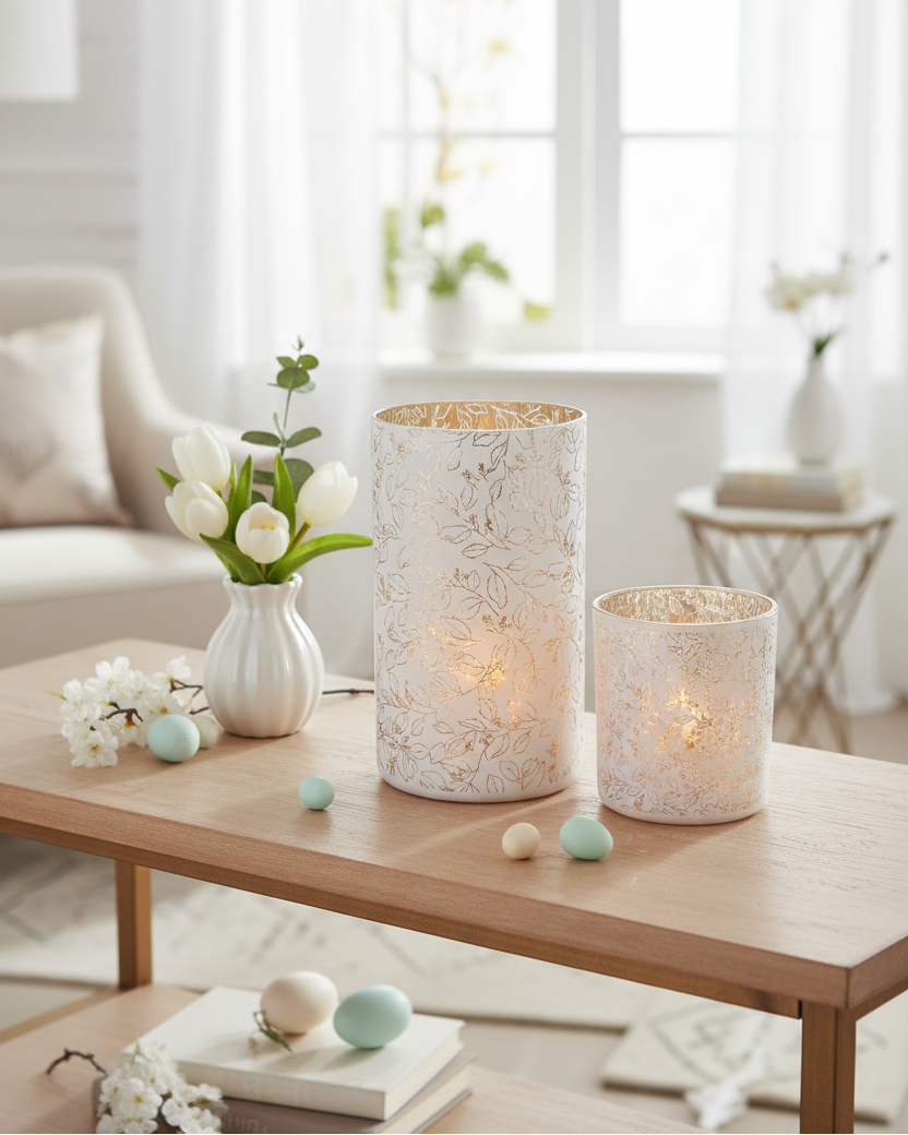 Golden Bloom Mercury Candle Holder