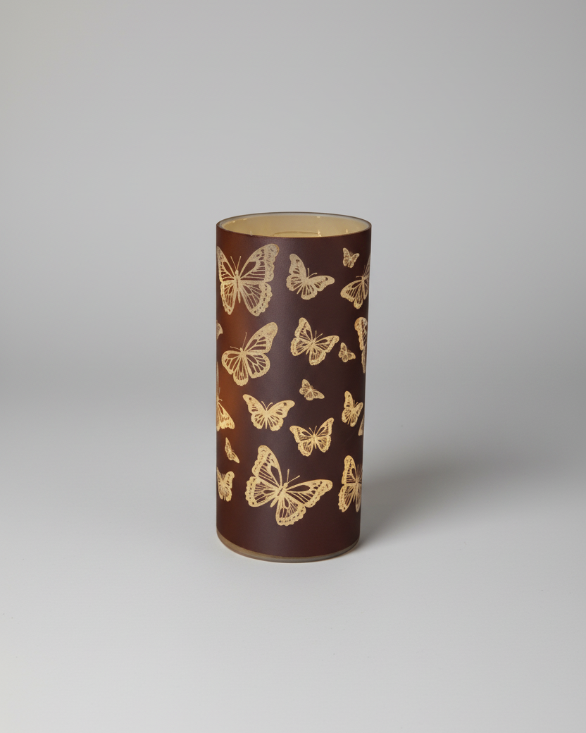 Butterfly Glass LED Cylinder