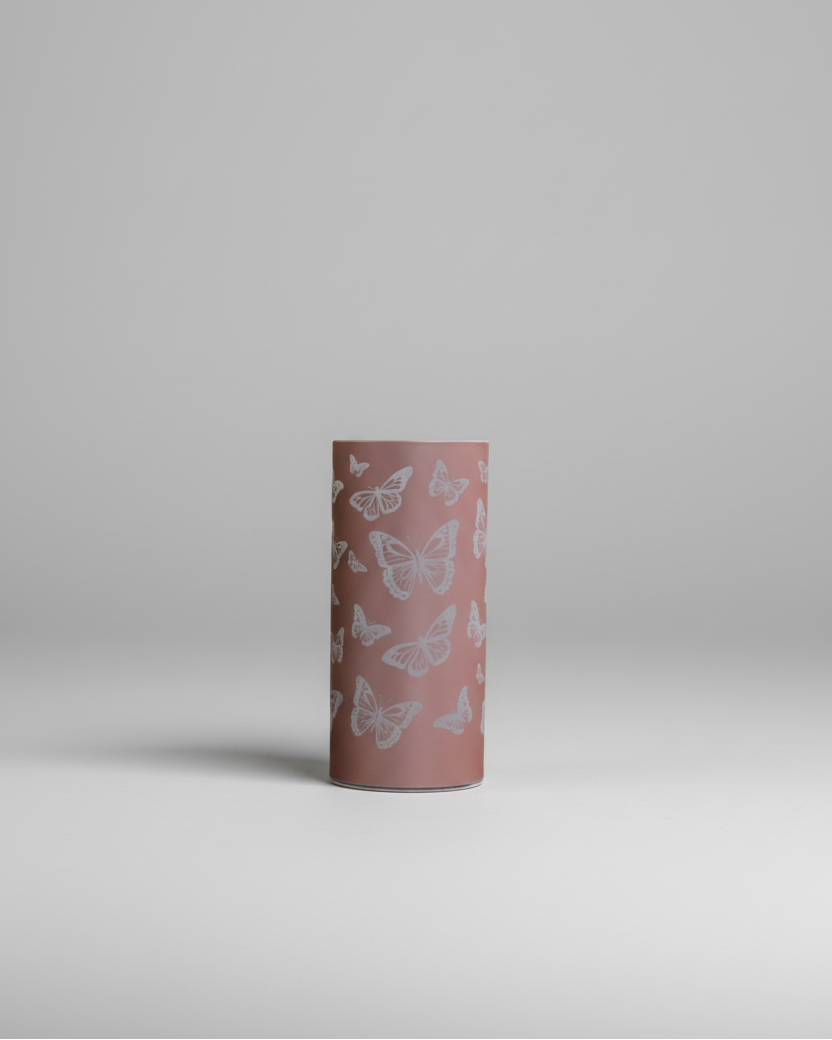 Butterfly Glass LED Cylinder