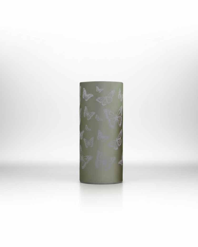 Butterfly Glass LED Cylinder