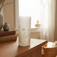 Daisy Blossom Glass LED Cylinder
