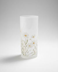 Daisy Blossom Glass LED Cylinder