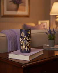 Violet Meadow Glass LED Cylinder