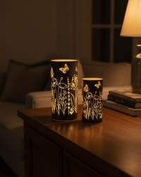 Violet Meadow Glass LED Cylinder