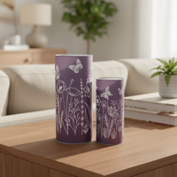 Violet Meadow Glass LED Cylinder