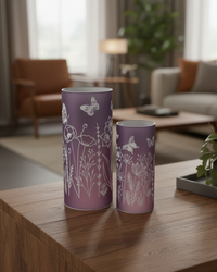 Violet Meadow Glass LED Cylinder