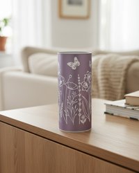 Violet Meadow Glass LED Cylinder