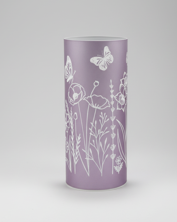 Violet Meadow Glass LED Cylinder