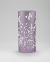 Violet Meadow Glass LED Cylinder
