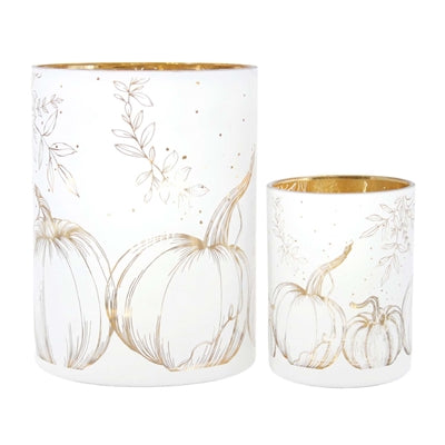 Fall Harmony Mercury Glass Candle Holder