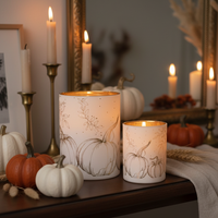 Fall Harmony Mercury Glass Candle Holder